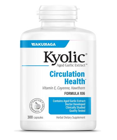 Kyolic Aged Garlic Extract Formula 106, Circulation Health, 300 Capsules (Packaging May Vary) 300 Count (Pack of 1)