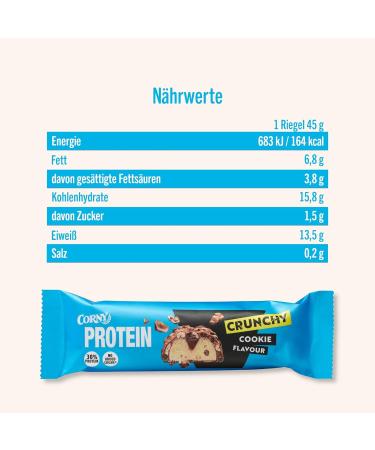 Corny Protein Crunchy Cookie | 30% Protein Bar | No Added Sugar | Bulk Pack 12x45g - Shop Internationally! - Buy Online on GoSupps.com