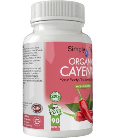 Organic Cayenne Capsules x 90 - 500mg | Soil Association Certified, Gluten Free, GM Free & Vegan - Buy Online on GoSupps.com