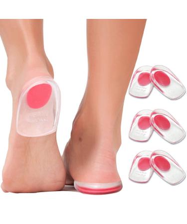 Gel Heel Cups Plantar Fasciitis Inserts - Silicone Heel Cup Pads for Bone Spurs Pain Relief Protectors of Your Sore or Bruised Feet Best Insole Gels Treatment by Armstrong Amerika (Small) Small/Medium (Pack of 6)