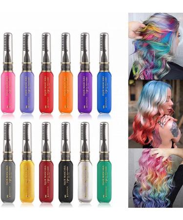 Hair Chalk for Girls- New Hair Chalk Comb Mascara Temporary Washable Hair Color Dye for Girls Women-Non-toxic Instant Hair Dye Colors for Christmas Halloween Birthdays Parties (07#) - Buy Online on GoSupps.com