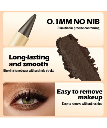 kaiyaya 2 pieces eyeliner waterproof matte quickdrying matte eyeliner pen gel black drying and smudgeproof kajal marker pencil for daily longlasting eye makeup brown - Buy Online on GoSupps.com