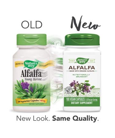 Organic Alfalfa Young Harvest 405mg | Nature's Way Vegan Capsules - 100 Count - Buy Online on GoSupps.com