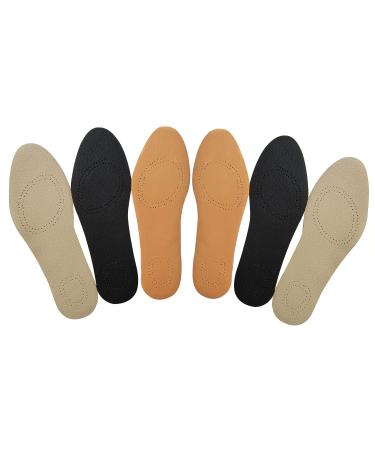 Leather Insoles for Men Non Slip Thin Shoe Pads for Men Black Leather Inserts for Boots Thin Leather Soles for Men Dress Shoes Carbon Insoles for Odor Eater  3 Pairs/Men 8-9/ Women 10-11 M US 3 Pairs/Mens 8-9 /Womens 10-... - Buy Online on GoSupps.com