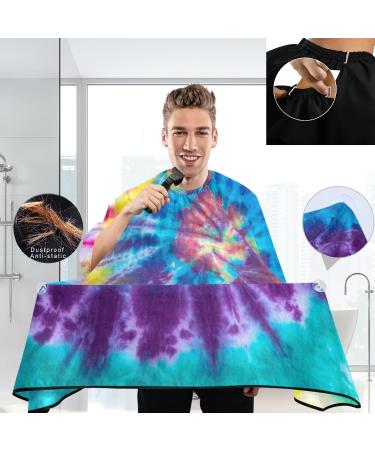visesunny Barber Cape Tie Dye Swirl Design Polyester Hair Cutting Salon Cape Apron Anti-Static Haircut Water-Resistant Shaving Cloth Beard Shaving Bib Hairdressing Cape Multi3 L - Buy Online on GoSupps.com