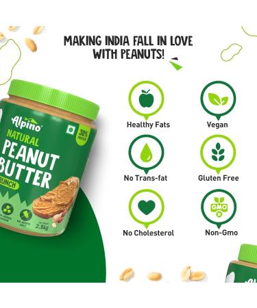 ALPI NO Natural Peanut Butter Crunch - 100% Roasted Peanuts - 30g Protein No Added Sugar & Salt Gluten Free Plant Based Unsweetened Peanut Butter Crunchy (400 G) - Buy Online on GoSupps.com