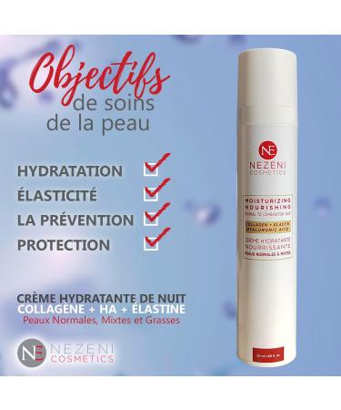 Nezeni Nourishing Collagen Moisturizing Night Face Cream | 11 Active Ingredients | Boosts Collagen Production | Nourishing Face Cream for Normal Combination and Oily Skin - Buy Online on GoSupps.com
