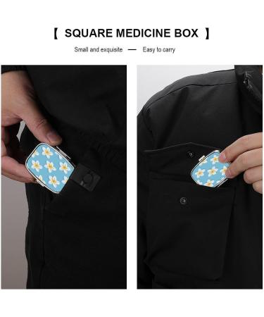 Decorative White Plumeria Pill Box - 2 Compartment Portable Medicine Organizer for Pocket & Purse - Buy Online on GoSupps.com