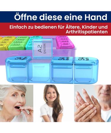 Doruimi 7-Day Pill Box for Kids & Seniors - Large Compartment Medication Organizer with Easy Open Design - Purple - Buy Online on GoSupps.com