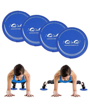 IQinqi Exercise discs exercise core glider double-sided slide for use on hardwood floors workout disks abdominal and full body training equipment for at home travel 4 pieces blue