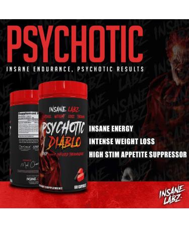 Insane Labz Psychotic Diablo Thermogenic Fat Burner with Grains of Paradise and AMPiberry - 60 Servings - Buy Online on GoSupps.com