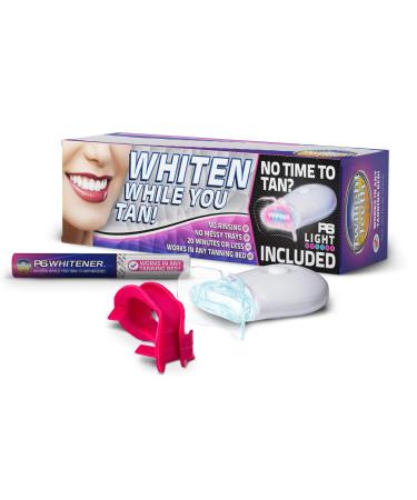 Twilight Teeth Whitening Kit | Specially Designed Kit Includes Whitener Gel, Mouthpiece For Tanning Bed Use & A Powerful UV Light Mouthpiece For At Home Whitening | No Rinse Gel Whitener Formula