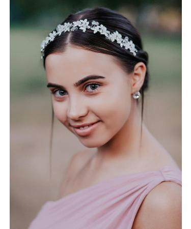 SWEETV Silver Rhinestone Wedding Headband Tiara - Bridal Crystal Hair Accessories - Buy Online on GoSupps.com