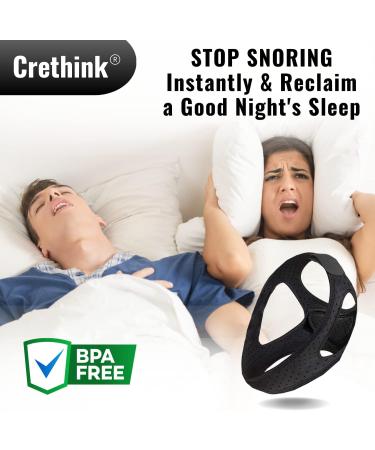 Crethinkaty Anti Snore Chin Strap - Breathable Adjustable Chin Straps for Snoring & CPAP Users - Sleep Aid Solution for Men and Women - Buy Online on GoSupps.com