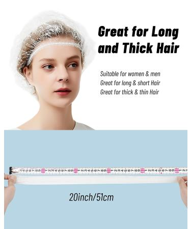 150 Pcs Extra Large Disposable Shower Caps for Women - Thick Elastic Hair Cap for Shower Spa Salon - 20inch - Buy Online on GoSupps.com