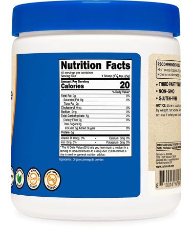 Nutricost Organic Pineapple Powder (8 OZ) - USDA Certified, Freeze Dried, Gluten Free - Buy Online on GoSupps.com