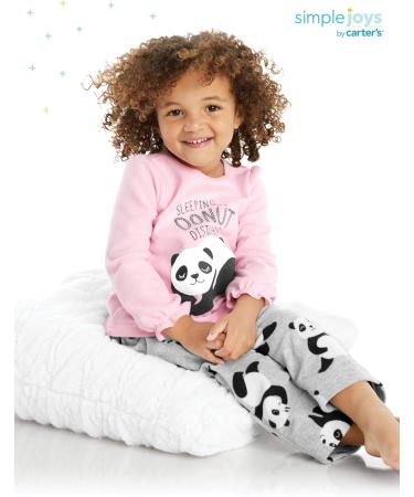 Simple Joys by Carter's Girls Pajama Set - Grey Panda Pink Donut Print - Size 5 Years - Buy Online on GoSupps.com