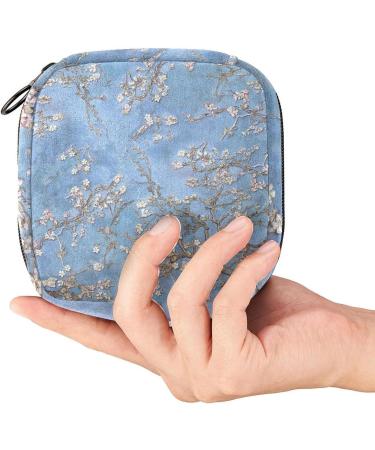 Almond Flower Pattern Menstrual Pad & Cup Pocket Bag - Perfect for Teens & Women | Stylish Storage Solution - Buy Online on GoSupps.com