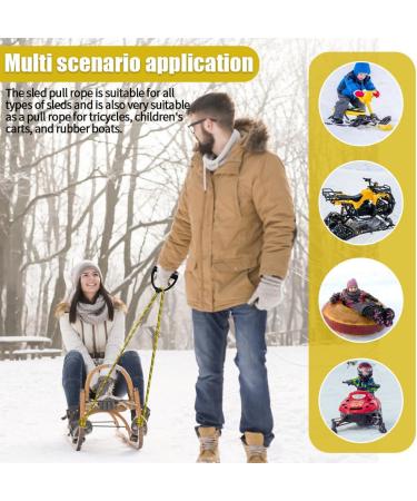 Premium 400 cm Udbrud Sledge Rope with Carabiner | Extra Long Sledline & Handle for Toboggan Pulling - Ideal Sledge Accessories - Buy Online on GoSupps.com