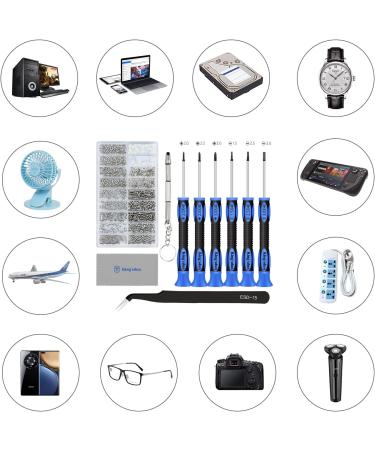 Kingsdun Eyeglass Repair Kit with Precision Screwdriver Set, 1200PCS Screws & Tweezers - for Eyeglasses, Sunglasses, Spectacles & Watch Repair - Buy Online on GoSupps.com