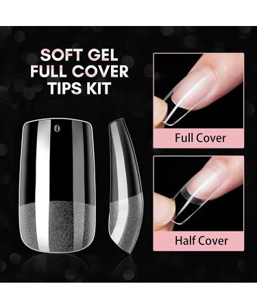 240PCS Short Square Gel Nail Tips Set - Pre-Buffed Artificial Nails Kit for All Nails - Buy Online on GoSupps.com