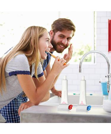 30-Piece Rolling Tube Toothpaste Squeezer Stand - Rotating Dispenser for Bathroom - Blue/Red/Green - Buy Online on GoSupps.com