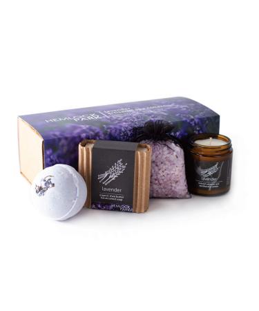 Hemlock Park Artisanal Spa Collection | Apothecary Candle  Shea Butter Soap  Bath Bomb  Mineral Salt Bath Soak | Handcrafted with Organic Ingredients (Lavender) - Buy Online on GoSupps.com