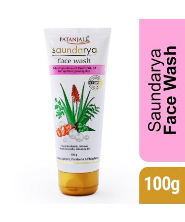 Patanjali Saundarya Face Wash - 100 Grams | Buy Online Internationally for Glowing Skin - Buy Online on GoSupps.com