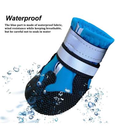 Neuwee Waterproof Dog Shoes - Anti-Slip Boots for Small Medium & Large Dogs (S Blue) | Durable Paw Protection & Reflective Strap - Buy Online on GoSupps.com
