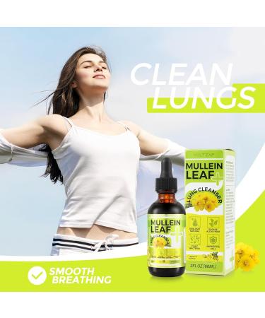 Organic Mullein Drops for Lungs - Herbal Respiratory Support & Bronchial Cleanse - 2 oz Mullein Leaf Extract - Buy Online on GoSupps.com