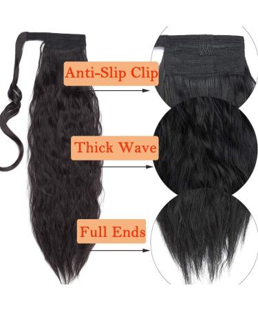 20 Curly Wrap Around Ponytail Hair Extension | Synthetic Magic Yaki Ponytail Natural Black - Buy Online on GoSupps.com