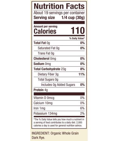 Bob's Red Mill Organic Dark Rye Flour - 2 Pack, 20 oz Resealable Bags - Buy Online on GoSupps.com