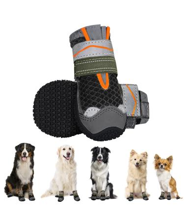 Eyin dog shoes Paw protection 2 pieces breathable dog shoes with non-slip sole and reflective Velcro fastener for small medium and large dogs outdoor sports black size 1 size 1: width 4.1 cm a-black breath-active (2 pieces) - Buy Online on GoSupps.com