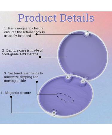 Beejoy Retainer Case Orthodontic Denture Box Round Retainer Box with Magnetic Seal Textured Liner Multifunctional Mouth Guard Denture Case for Retainers Mouthguards Braces (White) - Buy Online on GoSupps.com