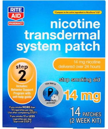 Rite Aid Nicotine Patch Step 2 14mg - 14 ct | Quit Smoking Aid & Behavioral Support - Buy Online on GoSupps.com