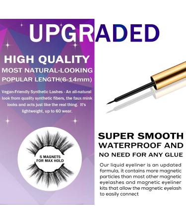 DUOERLA Magnetic Eyelashes - 10 Pairs Wispy Cat Eye Lashes with Eyeliner Kit | Long Lasting Easy Apply Vegan & Cruelty Free - Buy Online on GoSupps.com