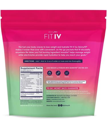 SkinnyFit FIT IV Hydrating Electrolytes | Weight Management with Innoslim Vitamin B12 & C | 24 Servings for Rapid Hydration & Healthy Aging - Buy Online on GoSupps.com