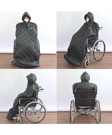 Waterproof Windproof Winter Wheelchair Full Body Warm Blanket Fleece Lined Wheelchair Cosy Cover with Hood Rain Coat Poncho Cover for Adults Wheelchair Users Full Body Protection Blanket - Buy Online on GoSupps.com