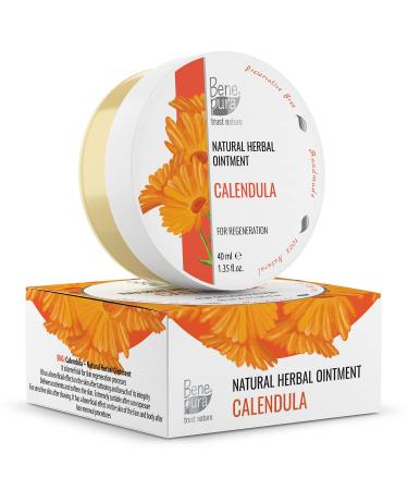 BenePura Calendula Ointment - Natural Calendula Cream for Burns  Cuts  Scrapes and Wounds - Calendula Salve for Dry Skin - Burn Cream  Burn Ointment - Regenerates and Soothes - 1.35 fl. Oz 1.35 Fl Oz (Pack of 1)