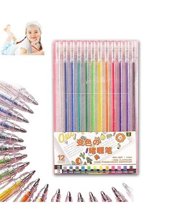 Strengthfully Glitter Gel Pen Set 1.0 Mm Strengthfully Gel Pen Markers Set Glitter Gel Pens for Adult Coloring Book with Case Multicolor Glitter Gel Pens for Writing 12pc