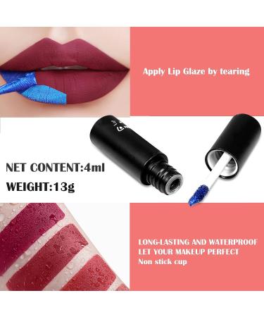 DAGEDA Lip Stain Set | Peel Off Lip Tint Tattoo | Waterproof Liquid Lipstick | Includes 3ML Empty Spray Bottle | Non-Stick Cup | Lip Makeup for Women Girls | Reddish Brown + Cherry - Buy Online on GoSupps.com