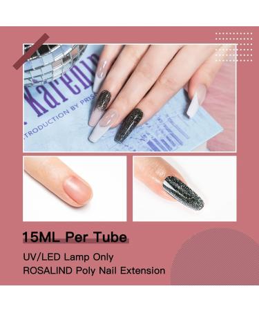 ROSALIND Blue Glitter Poly Nail Gel Set - 6PC 15ML Colors for Super Shiny Diamond Nail Extensions - Easy & Trendy Gel Nails for Beginners - Buy Online on GoSupps.com