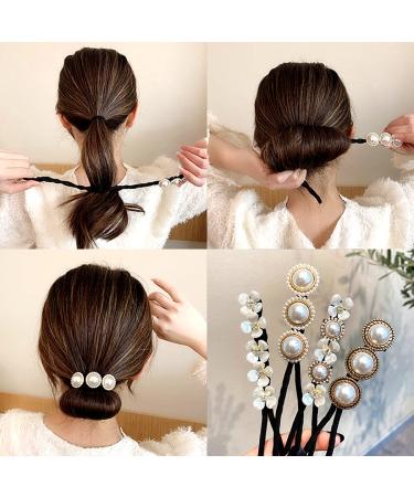 Yusier 4PCS Braided Hair Clip with Artificial Shell Flower Pearl - Headband Styling Tools for Women and Girls - Buy Online on GoSupps.com