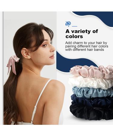 Consysi 1 Piece Silk Bow Scrunchies for Hair-100% Pure Mulberry 22 Momme Silk Hair Tie Elastic Ponytail Holder Elegant Soft Bow Hair Ties Band for Women Hair Care Multiple Colours (Pink) - Buy Online on GoSupps.com