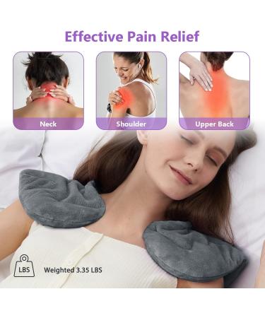 MEISENHOME Microwavable Heating Pad for Neck and Shoulders - Pain Relief Wrap with Moist Heat - Gray - Buy Online on GoSupps.com
