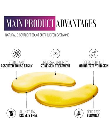 SHIFAKOU 24K Gold Eye Mask - 20 Pairs Under Eye Collagen Patches for Puffy Eyes, Dark Circles & Bags - Moisturizing and Elasticity Boost - 20 Pairs - Buy Online on GoSupps.com