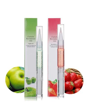 Cuticle Oil Pens for Nail Care 2Pcs Cuticle Revitalizer Oil Pen Natural Nail Oil Pens with Fruit Extract for Repairing Cracked and the Dry Cuticle Apple & Straberry - Buy Online on GoSupps.com