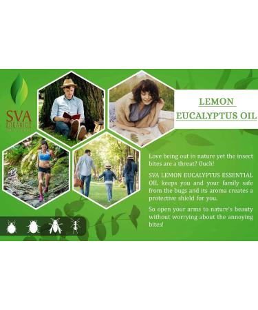 SVA Lemon Eucalyptus Essential Oil 4 Oz - 100% Pure Natural Therapeutic Grade for Radiant Skin, Healthy Hair, Soaps, Candles - Aromatherapy & Diffuser - Buy Online on GoSupps.com