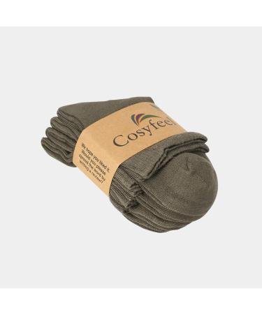 Cosyfeel Diabetic Ankle Socks for Women - 4 Pairs, Bamboo, Seamless Toe, Non-binding Top, Soft and Cozy Neuropathy Socks - Army Green, Size Large - Buy Online on GoSupps.com