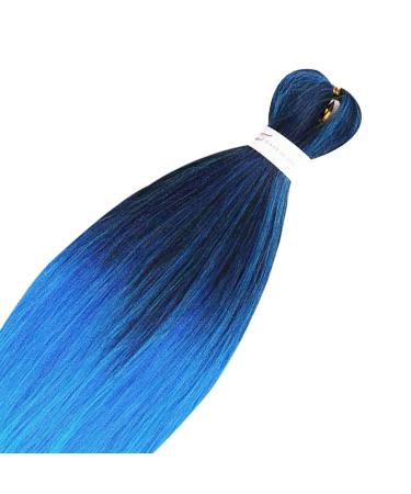 LDMY Pre-Stretched Braiding Hair - 8pcs Ombre Blue Synthetic Kanekalon Hair for Braiding (90g/pc) - Perfect for Stunning Hairstyles - Buy Online on GoSupps.com